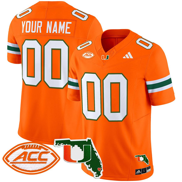 Men's Miami Hurricanes Active Player Custom Orange 2024 F.U.S.E. Florida Patch Vapor Limited Stitched Football Jersey